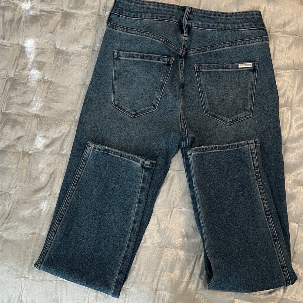WHBM Classic Straight Leg Denim Jeans With Rhinestone Detail - Picture 4 of 6